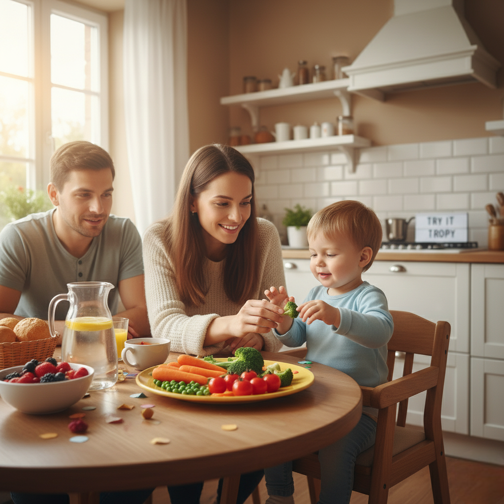 Moms Trying to Get Their Toddlers To Eat Vegetables