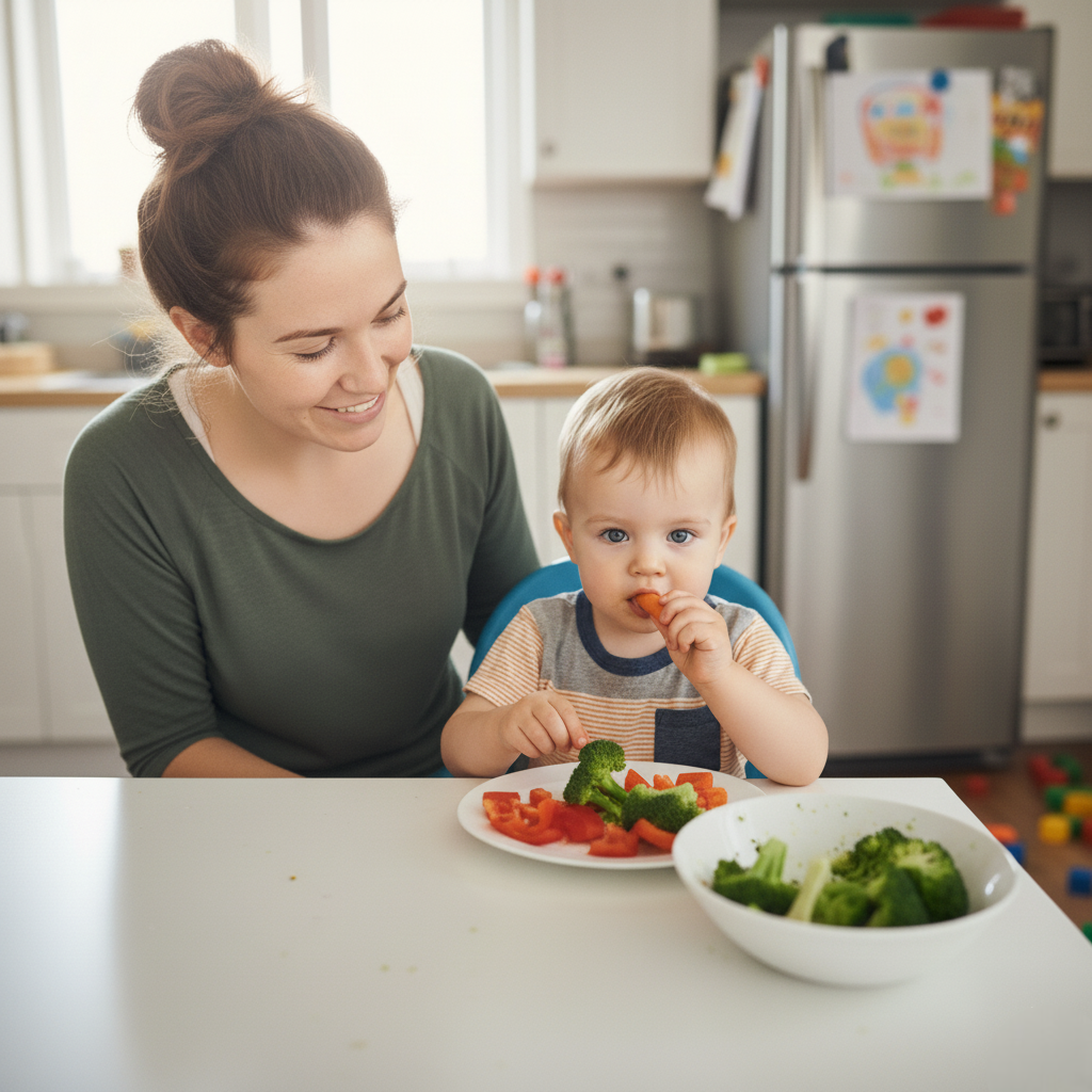 when toddler lick veggie